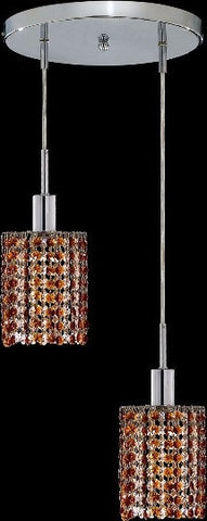 C121-1282D-R-R-TO/RC By Elegant Lighting Mini Collection 2 Lights Pendant Chrome Finish