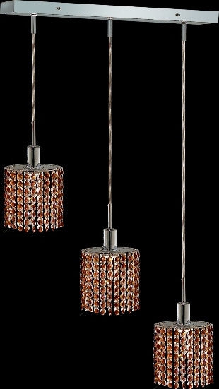 C121-1283D-O-E-TO/RC By Elegant Lighting Mini Collection 3 Lights Pendant Chrome Finish