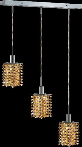 C121-1283D-O-P-LT/RC By Elegant Lighting Mini Collection 3 Lights Pendant Chrome Finish