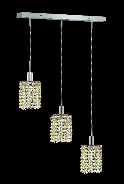 C121-1283D-O-R-LP/RC By Elegant Lighting Mini Collection 3 Lights Pendant Chrome Finish