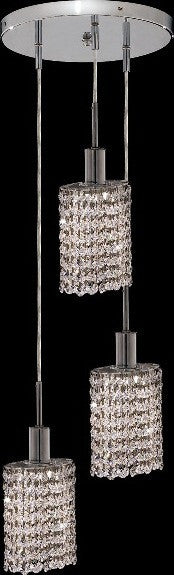 C121-1283D-R-E-CL/RC By Elegant Lighting Mini Collection 3 Lights Pendant Chrome Finish