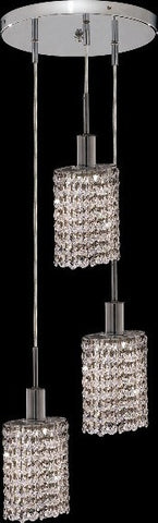 C121-1283D-R-E-CL/RC By Elegant Lighting Mini Collection 3 Lights Pendant Chrome Finish