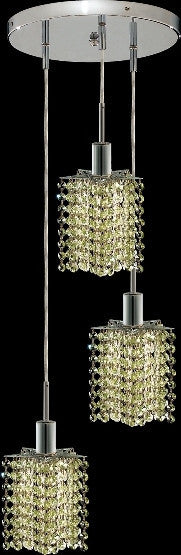 C121-1283D-R-P-LP/RC By Elegant Lighting Mini Collection 3 Lights Pendant Chrome Finish