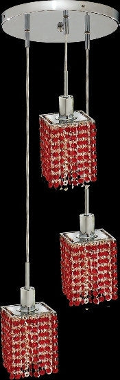 C121-1283D-R-S-BO/RC By Elegant Lighting Mini Collection 3 Lights Pendant Chrome Finish