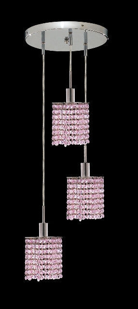 C121-1283D-R-S-RO/RC By Elegant Lighting Mini Collection 3 Lights Pendant Chrome Finish