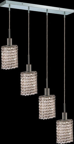 C121-1284D-O-E-CL/RC By Elegant Lighting Mini Collection 4 Lights Pendant Chrome Finish