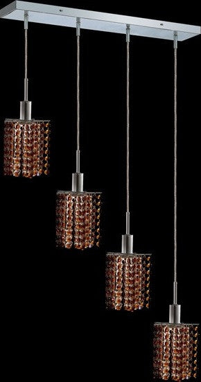 C121-1284D-O-P-TO/RC By Elegant Lighting Mini Collection 4 Lights Pendant Chrome Finish