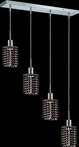 C121-1284D-O-R-JT/RC By Elegant Lighting Mini Collection 4 Lights Pendant Chrome Finish