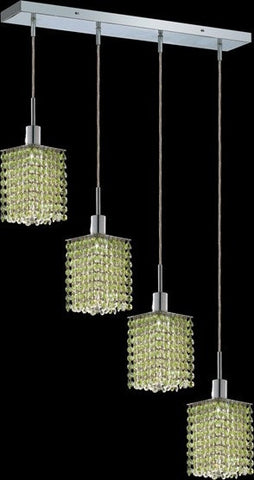 C121-1284D-O-S-LP/RC By Elegant Lighting Mini Collection 4 Lights Pendant Chrome Finish