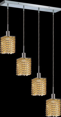 C121-1284D-O-S-LT/RC By Elegant Lighting Mini Collection 4 Lights Pendant Chrome Finish