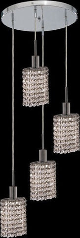 C121-1284D-R-E-CL/RC By Elegant Lighting Mini Collection 4 Lights Pendant Chrome Finish