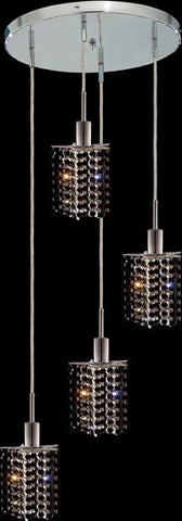 C121-1284D-R-P-JT/RC By Elegant Lighting Mini Collection 4 Lights Pendant Chrome Finish