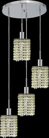 C121-1284D-R-R-LP/RC By Elegant Lighting Mini Collection 4 Lights Pendant Chrome Finish