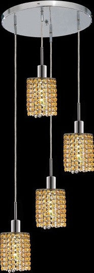 C121-1284D-R-R-LT/RC By Elegant Lighting Mini Collection 4 Lights Pendant Chrome Finish