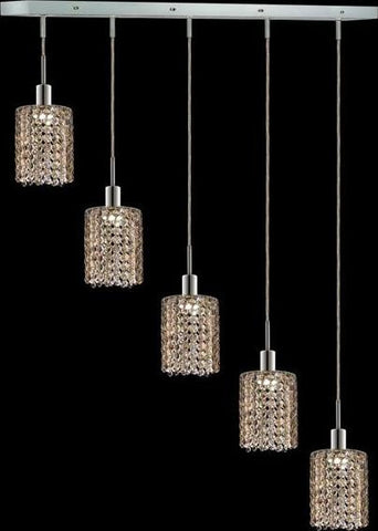 C121-1285D-O-R-GT/RC By Elegant Lighting Mini Collection 5 Lights Pendant Chrome Finish