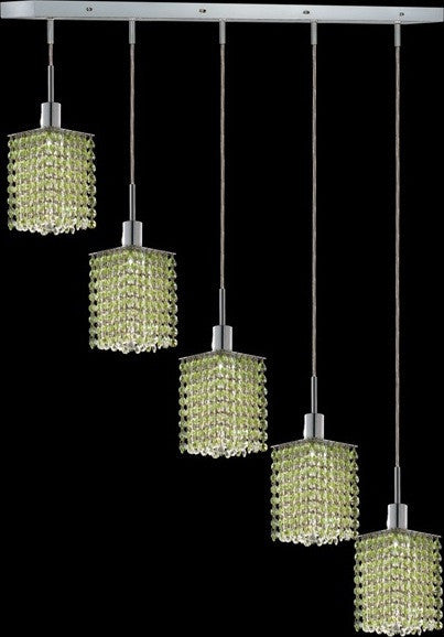 C121-1285D-O-S-LP/RC By Elegant Lighting Mini Collection 5 Lights Pendant Chrome Finish