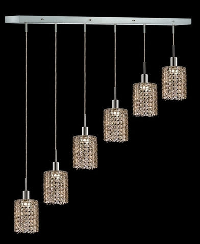 C121-1286D-O-R-GT/RC By Elegant Lighting Mini Collection 6 Lights Pendant Chrome Finish