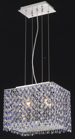 C121-1291D14C-LT/RC By Elegant Lighting Moda Collection 2 Light Chandeliers Chrome Finish