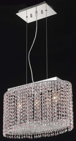 C121-1292D18C-LT/RC By Elegant Lighting Moda Collection 3 Light Chandeliers Chrome Finish