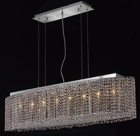 C121-1292D46C-GT/RC By Elegant Lighting Moda Collection 8 Light Chandeliers Chrome Finish