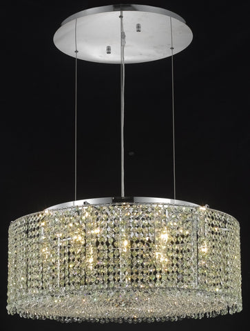 C121-1293D26C-RO/RC By Elegant Lighting Moda Collection 9 Light Chandeliers Chrome Finish