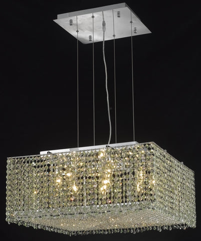 C121-1294D22C-JT/RC By Elegant Lighting Moda Collection 9 Light Chandeliers Chrome Finish