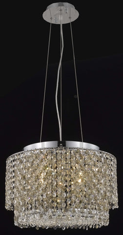 C121-1298D16C-BO/RC By Elegant Lighting Moda Collection 4 Light Chandeliers Chrome Finish