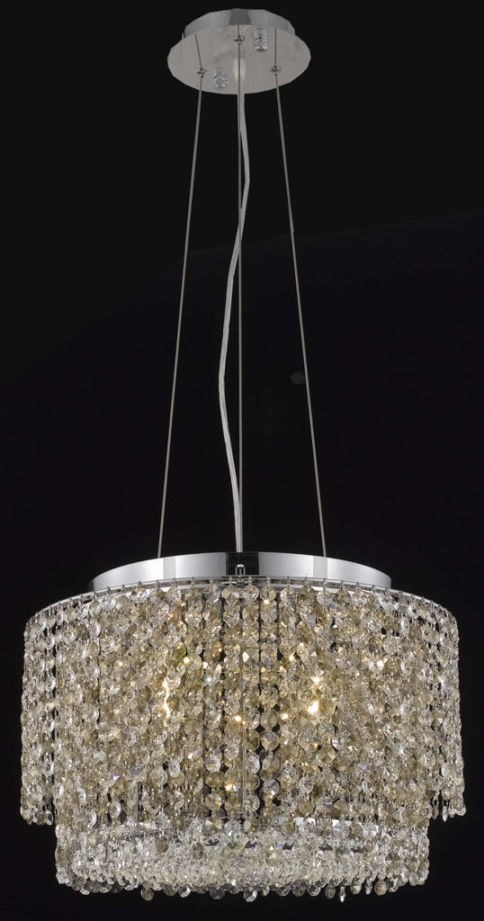 C121-1298D16C-GT/RC By Elegant Lighting Moda Collection 4 Light Chandeliers Chrome Finish