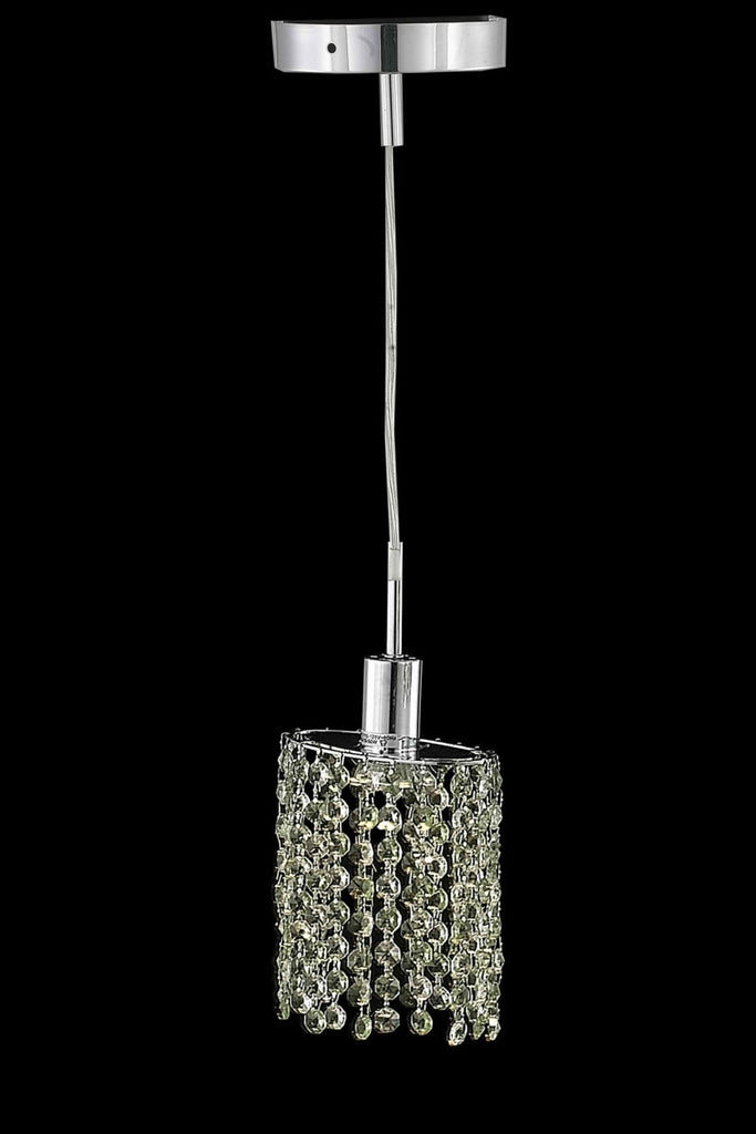 C121-1381D-R-E-LT/RC By Elegant Lighting Mini Collection 1 Light Pendants Chrome Finish