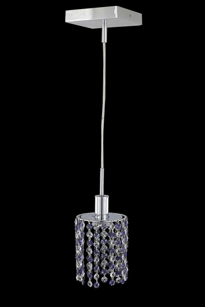 C121-1381D-S-R-GT/RC By Elegant Lighting Mini Collection 1 Light Pendants Chrome Finish