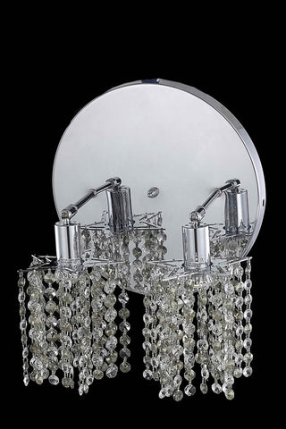 C121-1382W-R-P-BO/RC By Elegant Lighting Mini Collection 2 Light Wall Sconces Chrome Finish