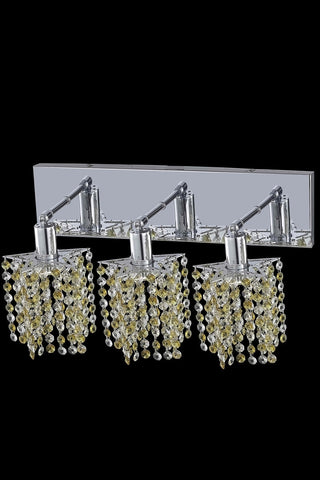 C121-1383W-O-P-JT/RC By Elegant Lighting Mini Collection 3 Light Wall Sconces Chrome Finish