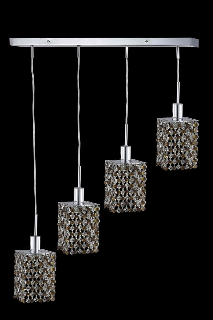 C121-1384D-O-S-JT/RC By Elegant Lighting Mini Collection 4 Light Pendants Chrome Finish