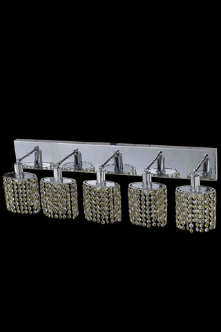 C121-1385W-O-E-BO/RC By Elegant Lighting Mini Collection 5 Light Wall Sconces Chrome Finish