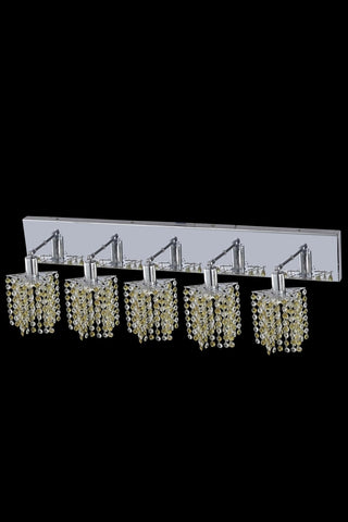 C121-1385W-O-P-RO/RC By Elegant Lighting Mini Collection 5 Light Wall Sconces Chrome Finish