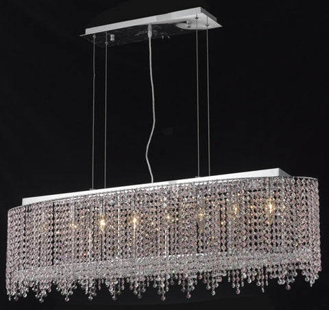 C121-1392D46C-LP/RC By Elegant Lighting Moda Collection 8 Light Chandeliers Chrome Finish