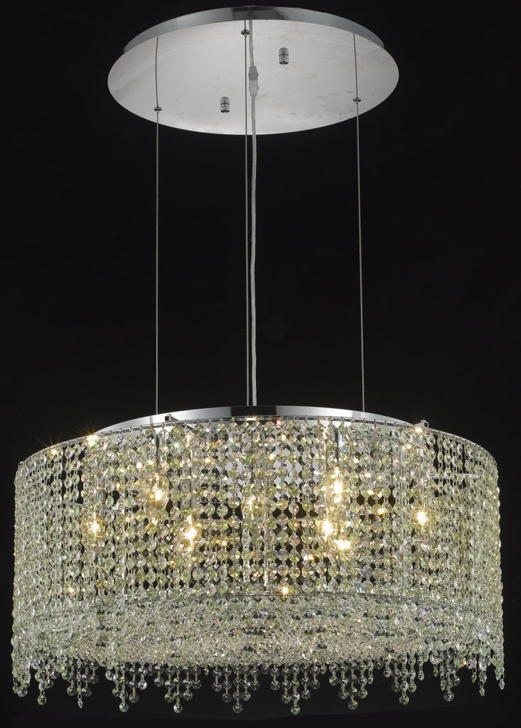 C121-1393D26C-GT/RC By Elegant Lighting Moda Collection 9 Light Chandeliers Chrome Finish