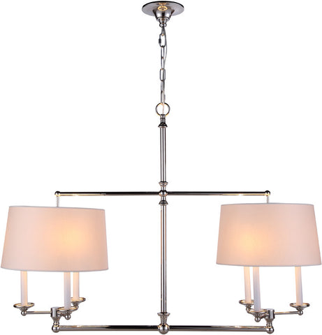 C121-1405G42PN By Elegant Lighting - Crawford Collection Polished Nickel Finish 6 Lights Pendant lamp