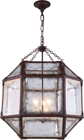 C121-1413D19SR By Elegant Lighting - Gordon Collection Saddle Rust Finish 3 Lights Pendant lamp