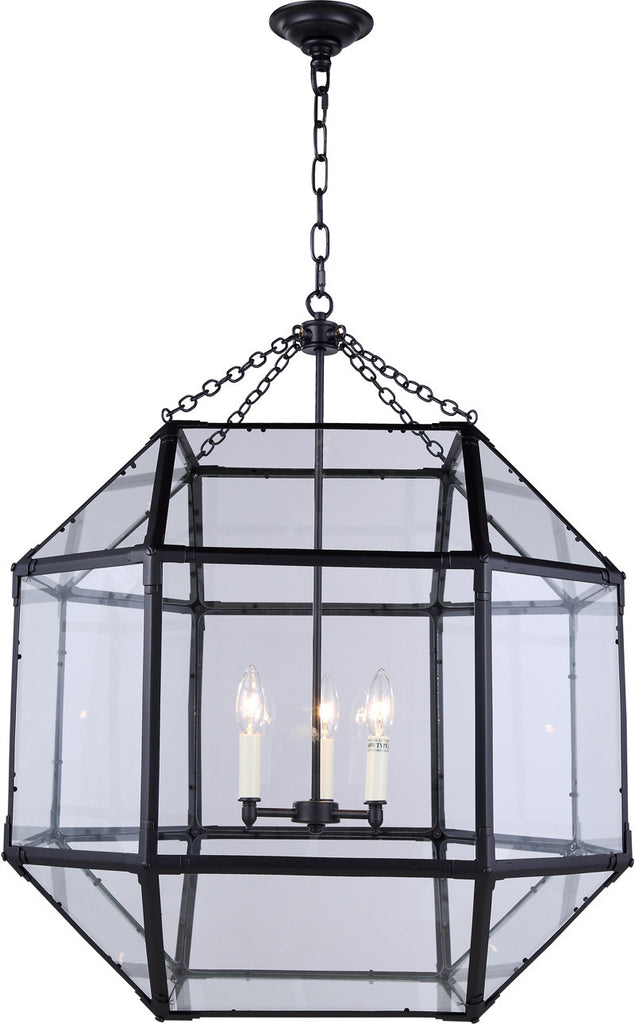 C121-1413D23RZ By Elegant Lighting - Gordon Collection Zinc Finish 3 Lights Pendant lamp