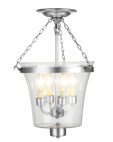 C121-1423F12PN By Elegant Lighting - Seneca Collection Polished Nickel Finish 4 Lights Flush Mount