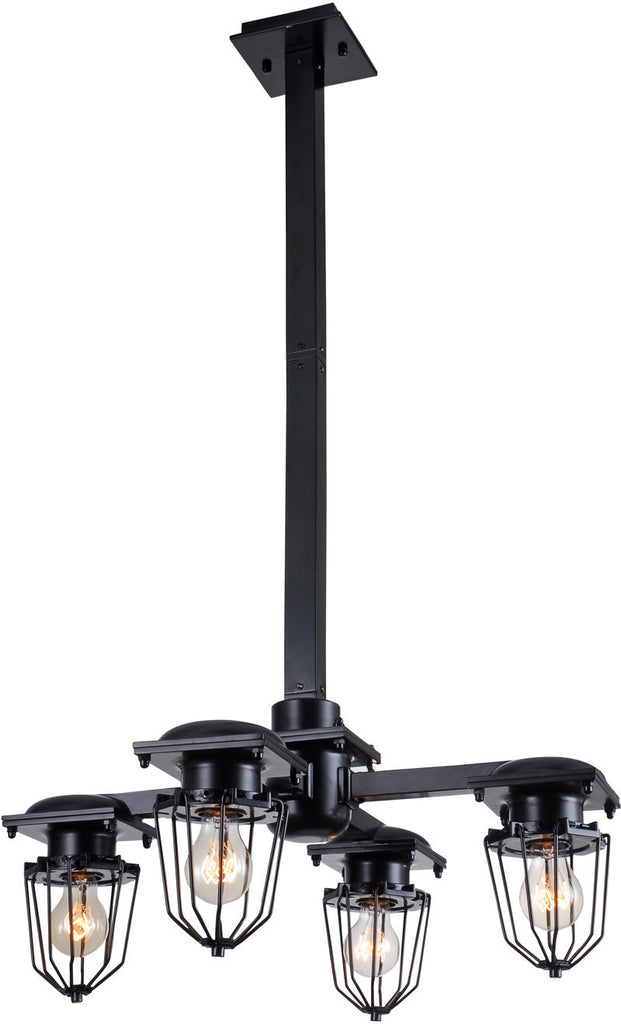 C121-1451D24BK By Elegant Lighting - Kingston Collection Black Finish 4 Lights Pendant lamp