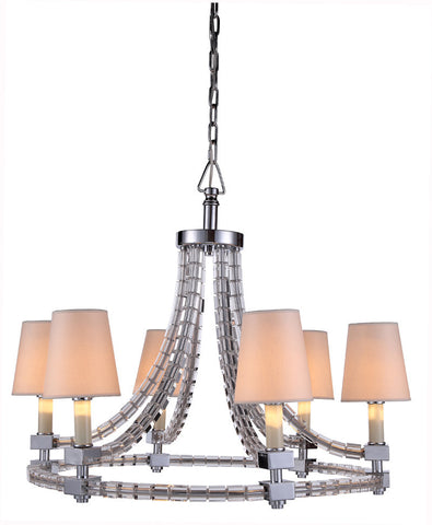 C121-1460D29PN By Elegant Lighting - Cristal Collection Polished Nickel Finish 6 Lights Pendant lamp