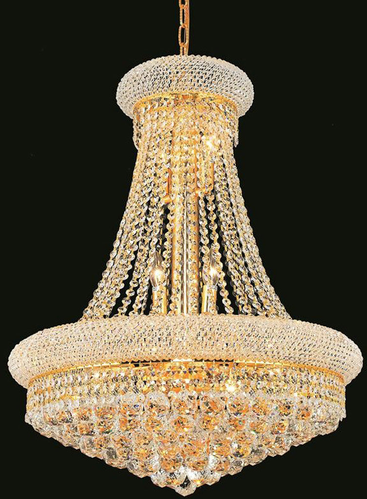 ZC121-V1800D24G/EC By Elegant Lighting - Primo Collection Gold Finish 14 Lights Dining Room