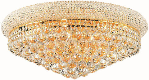 ZC121-V1800F24G/EC By Elegant Lighting - Primo Collection Gold Finish 12 Lights Flush Mount