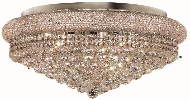 ZC121-V1800F28C/EC By Elegant Lighting - Primo Collection Chrome Finish 15 Lights Flush Mount