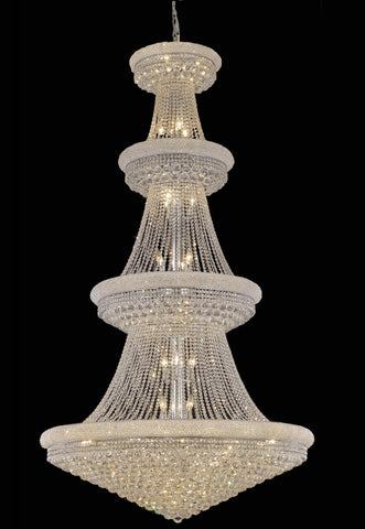 ZC121-V1800G48C/EC By Elegant Lighting Primo Collection 42 Light Chandeliers Chrome Finish