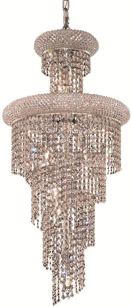 ZC121-V1800SR16C/EC By Elegant Lighting - Spiral Collection Chrome Finish 10 Lights Dining Room