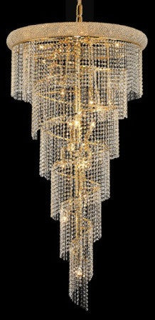 ZC121-V1801SR30G By Regency Lighting-Spiral Collection Gold Finish 22 Lights Chandelier