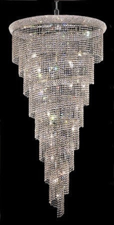 ZC121-V1801SR36C By Regency Lighting-Spiral Collection Chrome Finish 26 Lights Chandelier